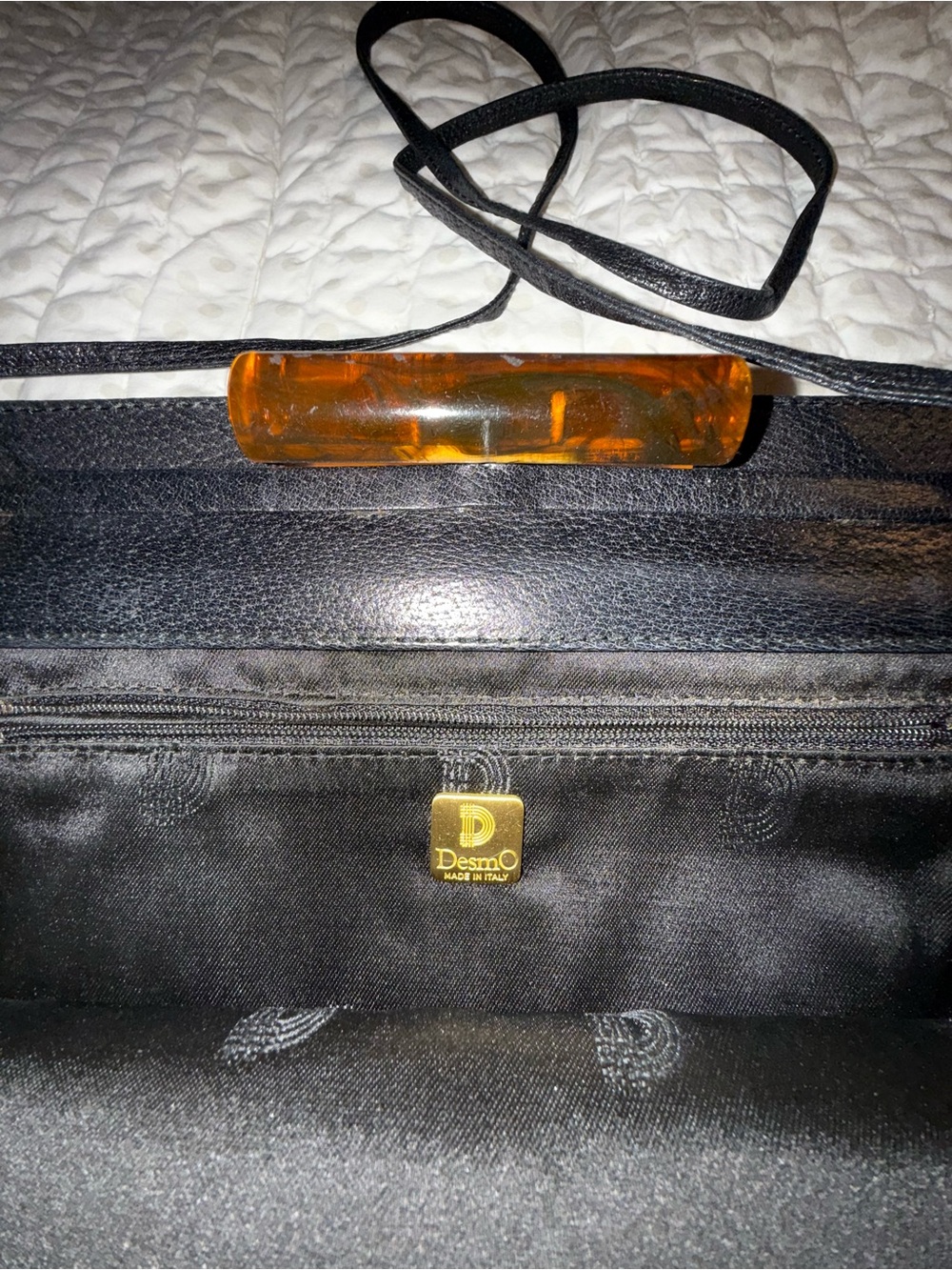 Desmo Classic Black leather Clutch purse - Picture 2 of 11